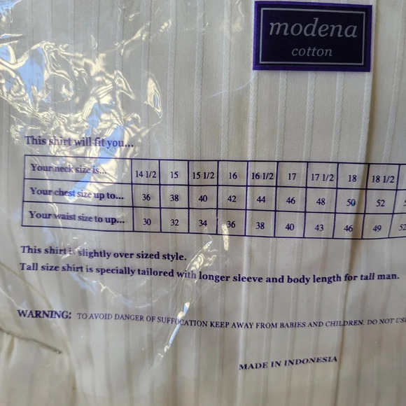 MODENA Cotton Big Man’s Shirt (Size: 34 – 35) - Picture 3 of 11